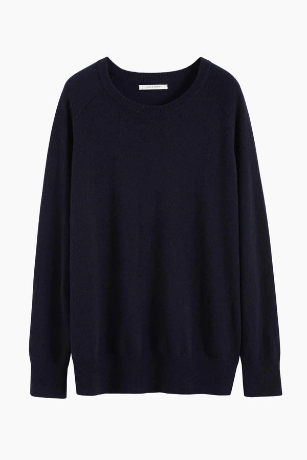CHINTI & PARKER NAVY SLOUCHY CASHMERE SWEATER