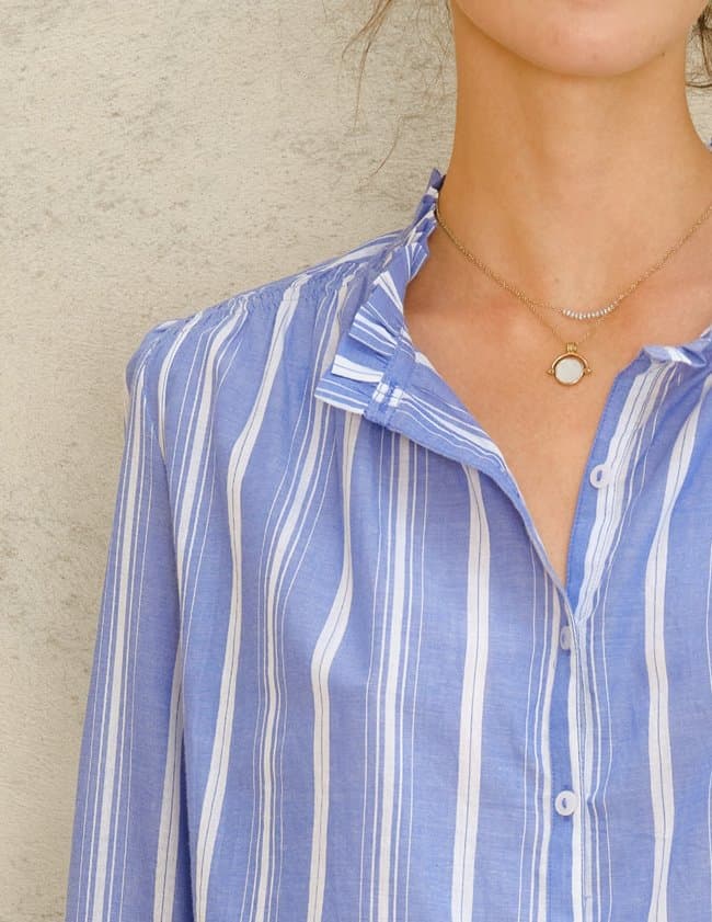 M.A.B.E. CHRISSIE TOP BLUE STRIPE
