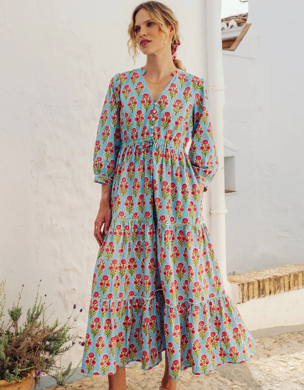 PINK CITY PRINTS MARIA DRESS IN ISLAND BUTA