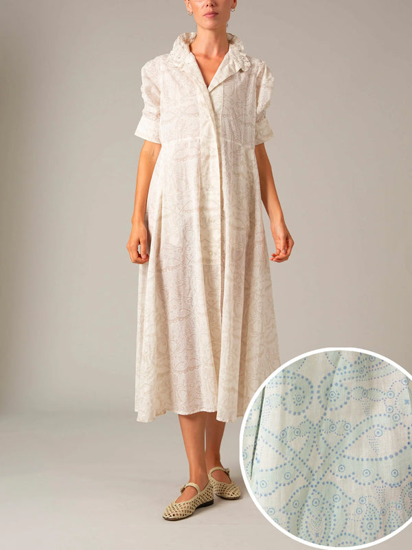 THIERRY COLSON VENETIA DRESS ELIZABETHAN BLOCK PRINT