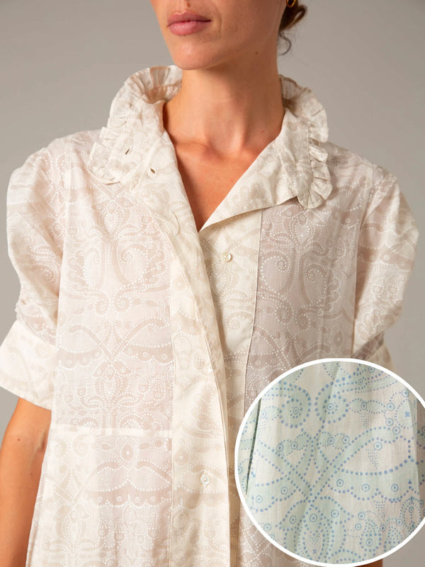 THIERRY COLSON VENETIA DRESS ELIZABETHAN BLOCK PRINT
