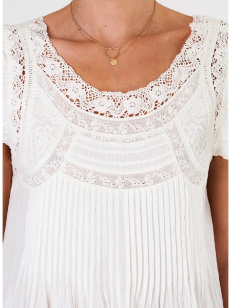M.A.B.E. LORIA LACE SUN DRESS IN ECRU