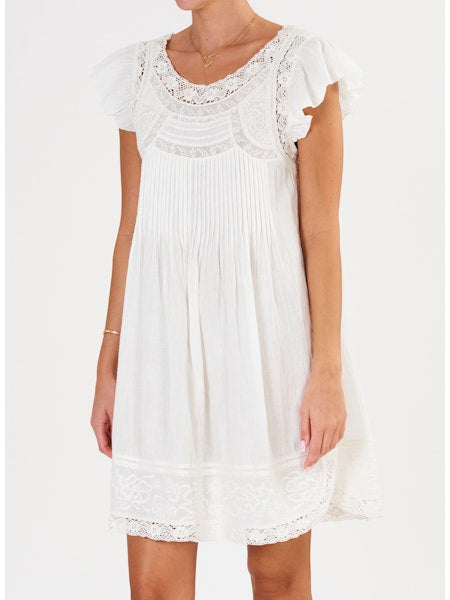 M.A.B.E. LORIA LACE SUN DRESS IN ECRU