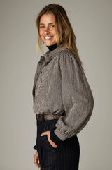 MAISON HOTEL CLAUDE SHIRT IN COFFEE STRIPES