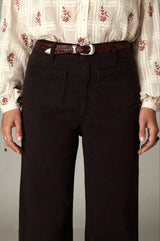 MAISON HOTEL GIULIETTA PANT IN DARK BROWN