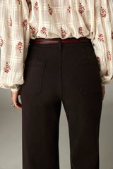 MAISON HOTEL GIULIETTA PANT IN DARK BROWN