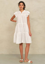 M.A.B.E. NAVI FRILL DRESS IN WHITE