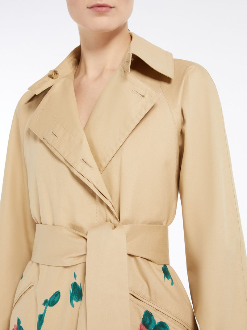 WEEKEND MAX MARA PESCO COAT IN BEIGE ROSES