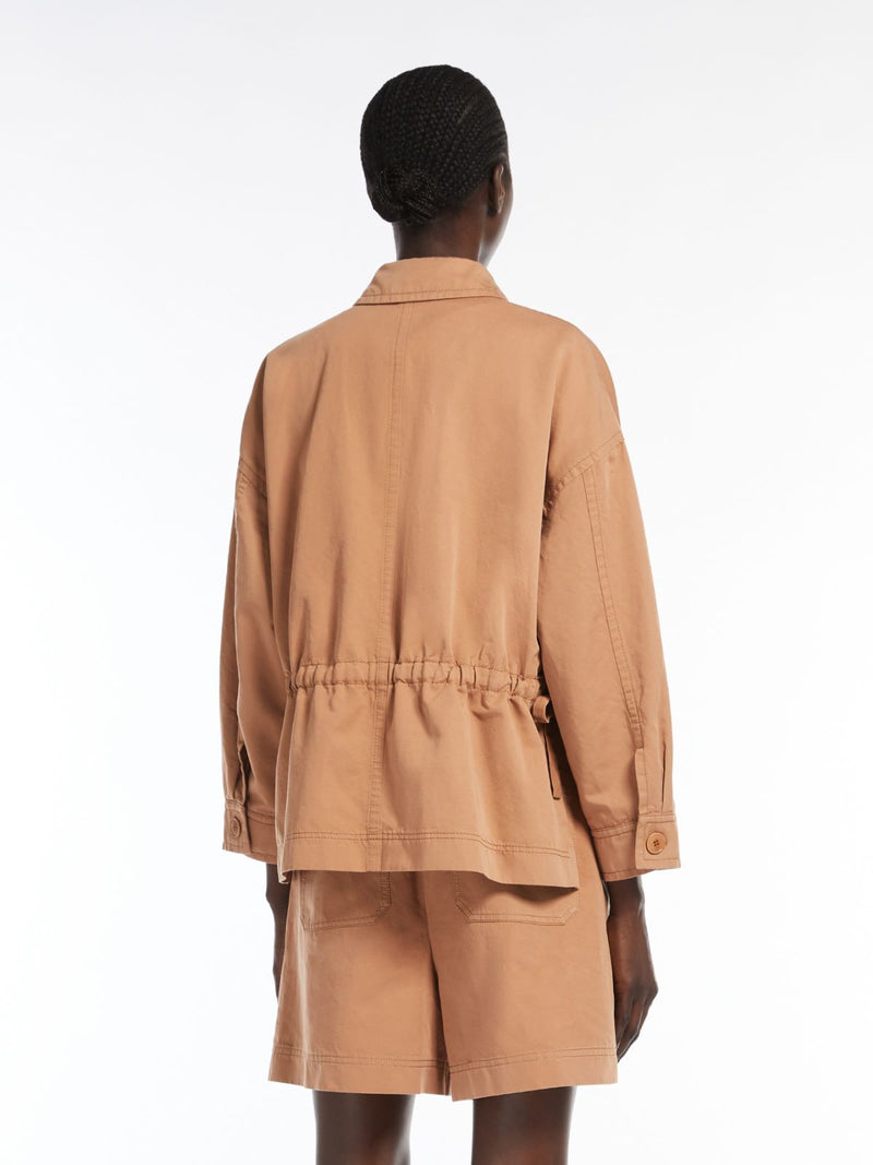 WEEKEND MAX MARA COTTON & LINEN JACKET WITH DRAWSTRING