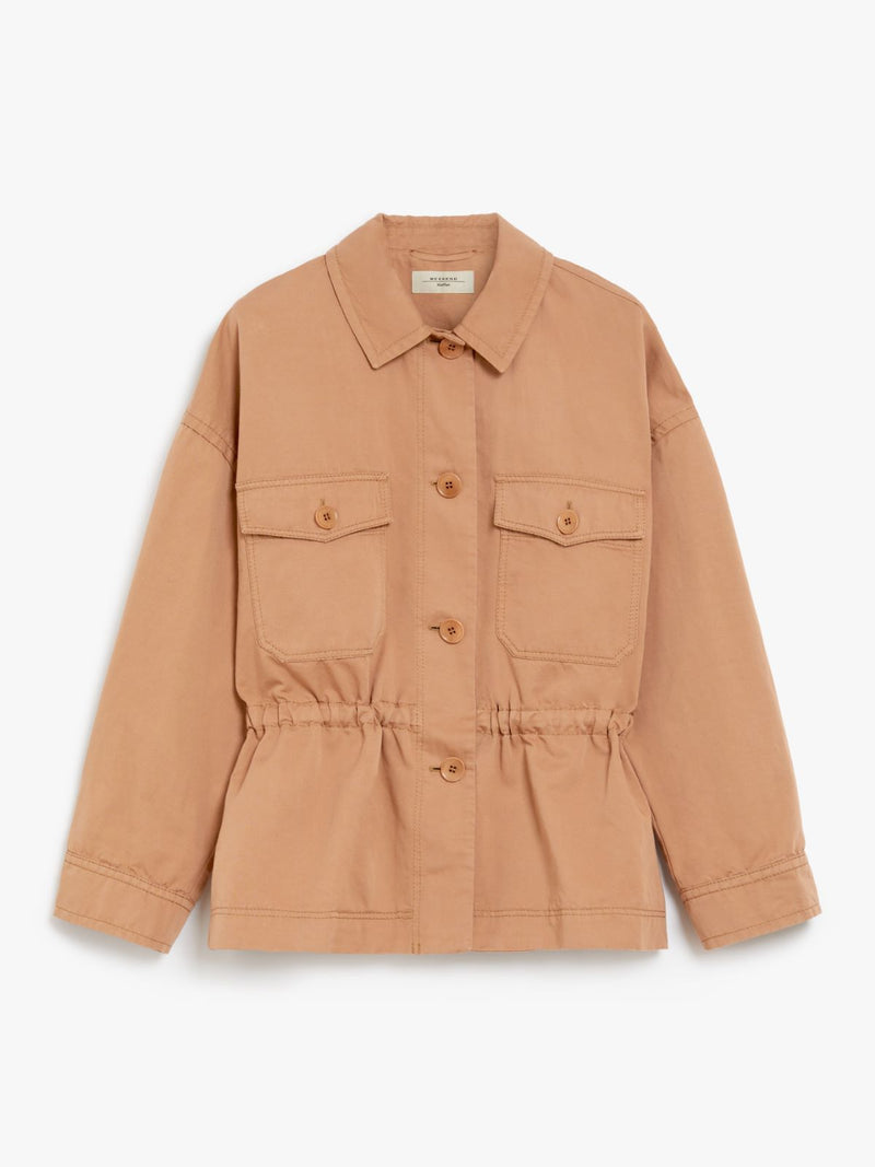 WEEKEND MAX MARA COTTON & LINEN JACKET WITH DRAWSTRING