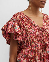 MERLETTE MESA RUCHED BLOUSE