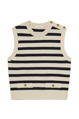 FRAME THE HARBOR BUTTON-EMBELLISHED COTTON-BLEND VEST