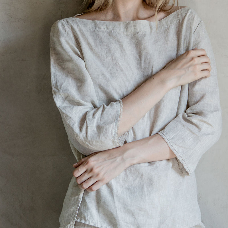 ONCE MILANO BOATNECK PYJAMAS IN NATURAL