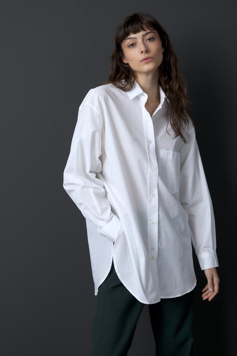 CLOSED OVERSIZED ORGANIC COTTON SHIRT BLOUSE IN WHITE