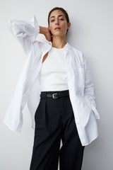 CLOSED OVERSIZED ORGANIC COTTON SHIRT BLOUSE IN WHITE