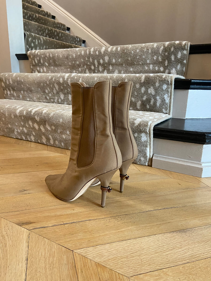 CATE BLANCHETT PRE-OWNED - Burberry Twill Ankle Boot SOLD