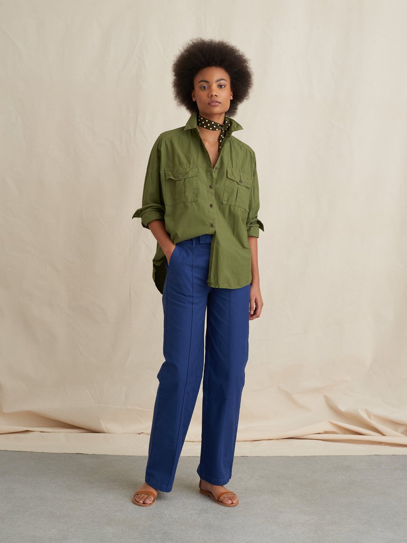 ALEX MILL KEEPER OVERSIZED SHIRT IN ARMY GREEN