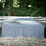 ONCE MILANO TABLE RUNNER IN CHECKED LINEN