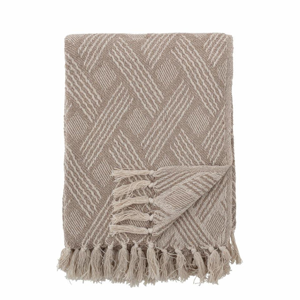 RECYCLED COTTON THROW IN SAND