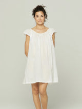 POUR LES FEMMES Cap-sleeve Voile Short Nightdress