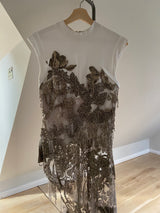 JESSICA CHASTAIN PRE-OWNED ALEXANDER McQUEEN HAND BEADED TOP WITH TROUSERS RRP £12750