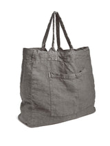 ONCE MILANO LINEN WEEKEND BAG IN CHARCOAL