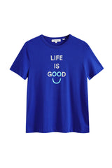 CHINTI & PARKER LIFE IS GOOD TEE IN COBALT