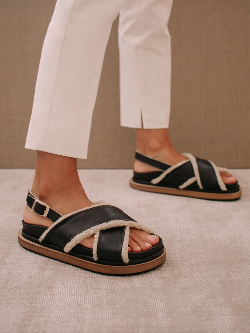 ALOHAS SHEARLING LINED SANDALS